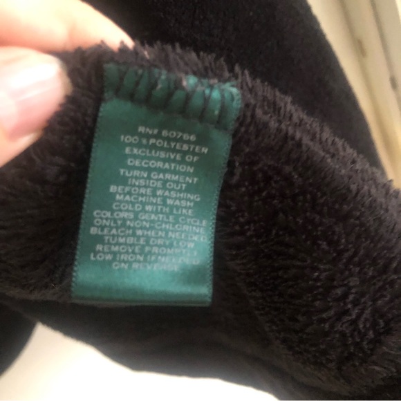 ❤️Lauren Ralph Lauren Black Robe Logo Size L - Picture 4 of 5